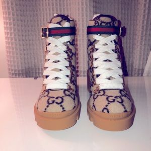 Gucci Wool GG Combat Boots